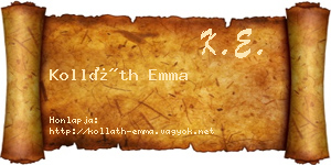 Kolláth Emma névjegykártya